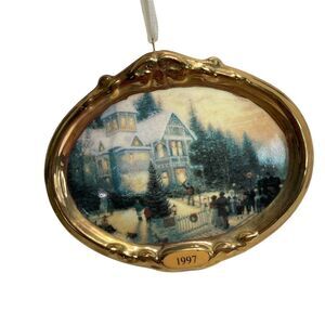 Vtg Hallmark Victorian Christmas Ornament Thomas Kinkade Painter of‎ Light 1997